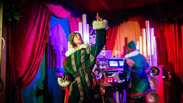 Elves performing Father Christmas show at the Eden Project
