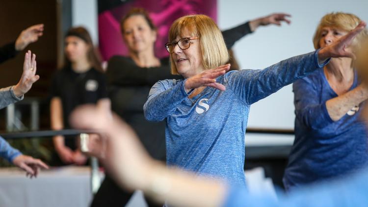 Lady dancing at the Eden Project
